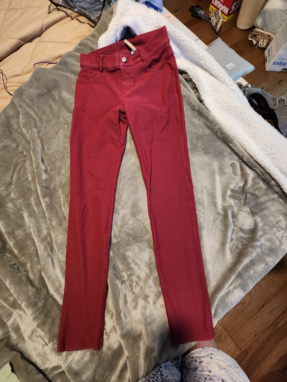 Yelete Burgundy Skinny Jeggings